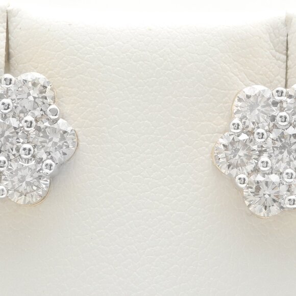 2.60 Carat Natural Diamonds in 14k Solid Yellow Gold Screw Back Stud Earrings - Picture 5 of 5